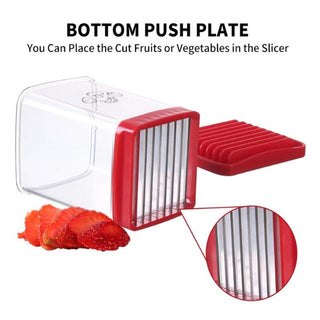 QuickSlice Fruit & Vegetable Cup Slicer with Push Plate Kitchen Cutter