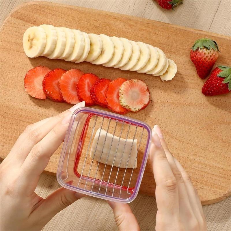 QuickSlice Fruit & Vegetable Cup Slicer with Push Plate Kitchen Cutter