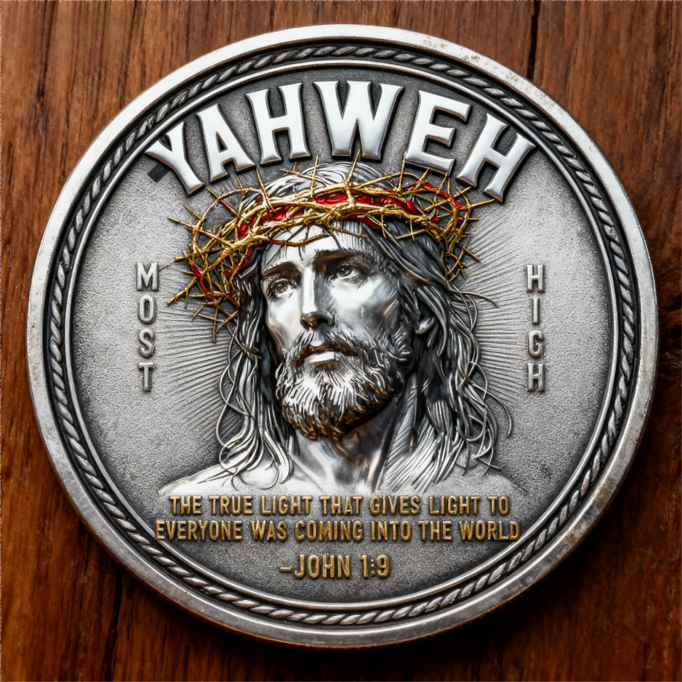 🌟 “YAHWEH – The True Light” Faith Commemorative Coin ✝️