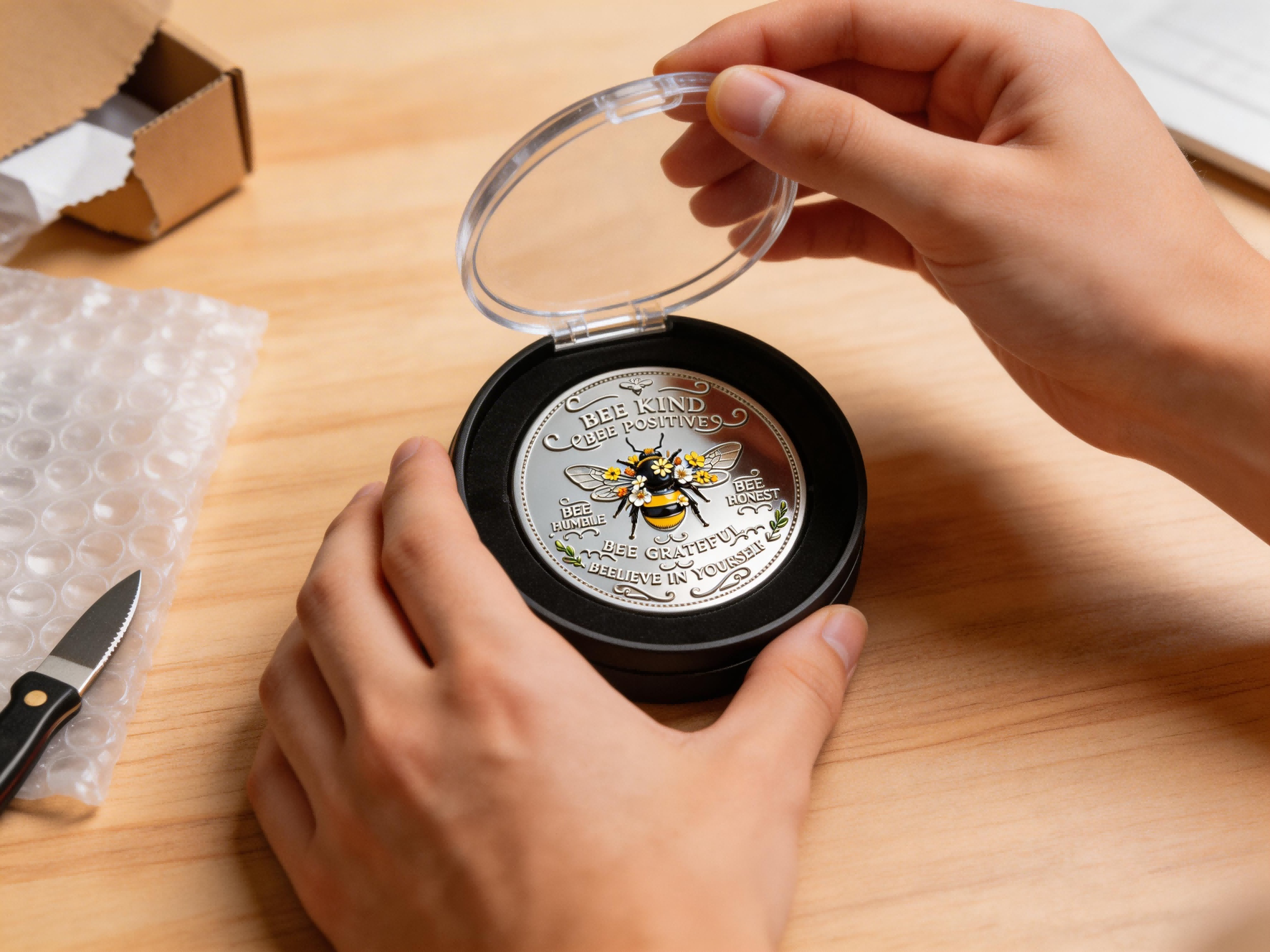 GoldenHive – Motivational Bee Kind Keepsake Coin