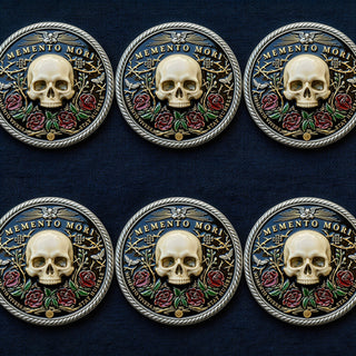 🌹💀Memento Mori Reflection 💎3D Carving Collector-Grade Coin
