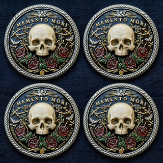 🌹💀Memento Mori Reflection 💎3D Carving Collector-Grade Coin