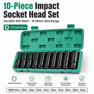 GripMaster | 10-Piece Strong Grip Socket Set