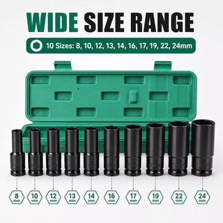 GripMaster | 10-Piece Strong Grip Socket Set
