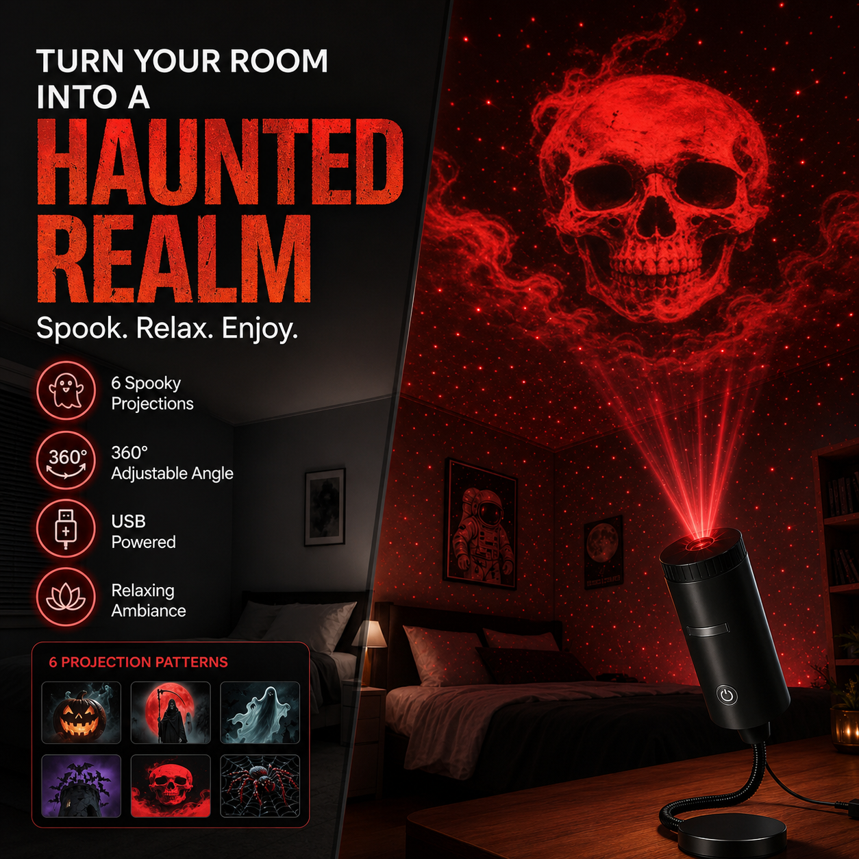 AstroLume – Rotating Galaxy Night Light Projector