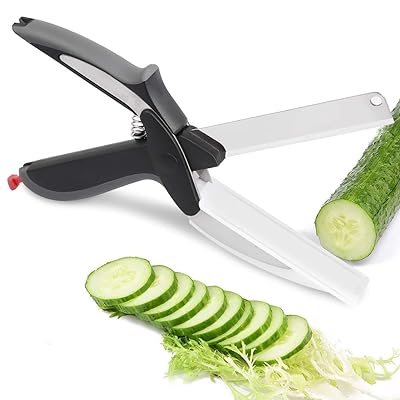 TitanChef –  Stainless Slicer Scissors With Built-in Cutting Board
