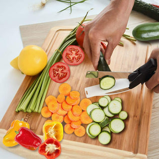 TitanChef –  Stainless Slicer Scissors With Built-in Cutting Board