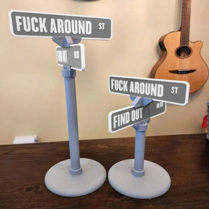 FunBoard - F Around Street Sign Desk Decoration