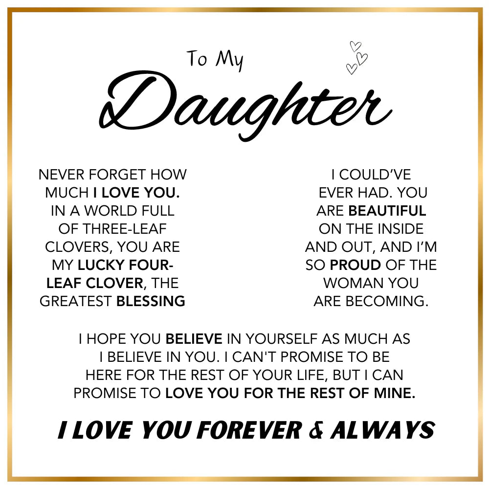 EternalBloom – Daughter’s Lucky Clover & Rose Keepsake