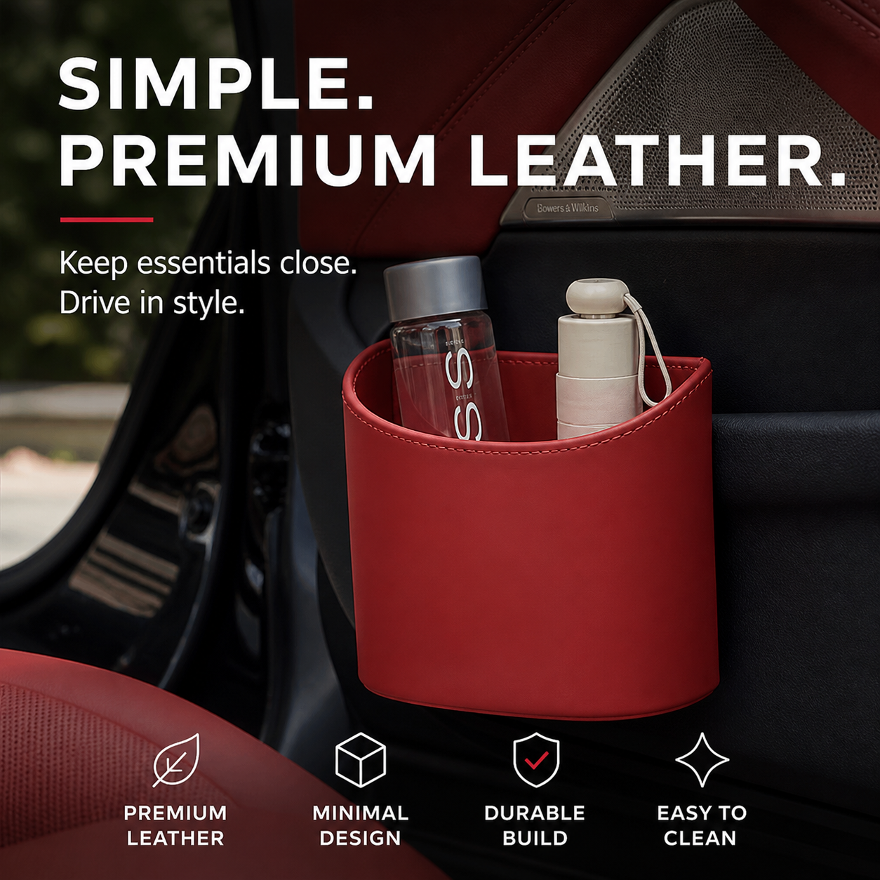 CabinCaddy – Compact PU Leather Car Storage Organizer