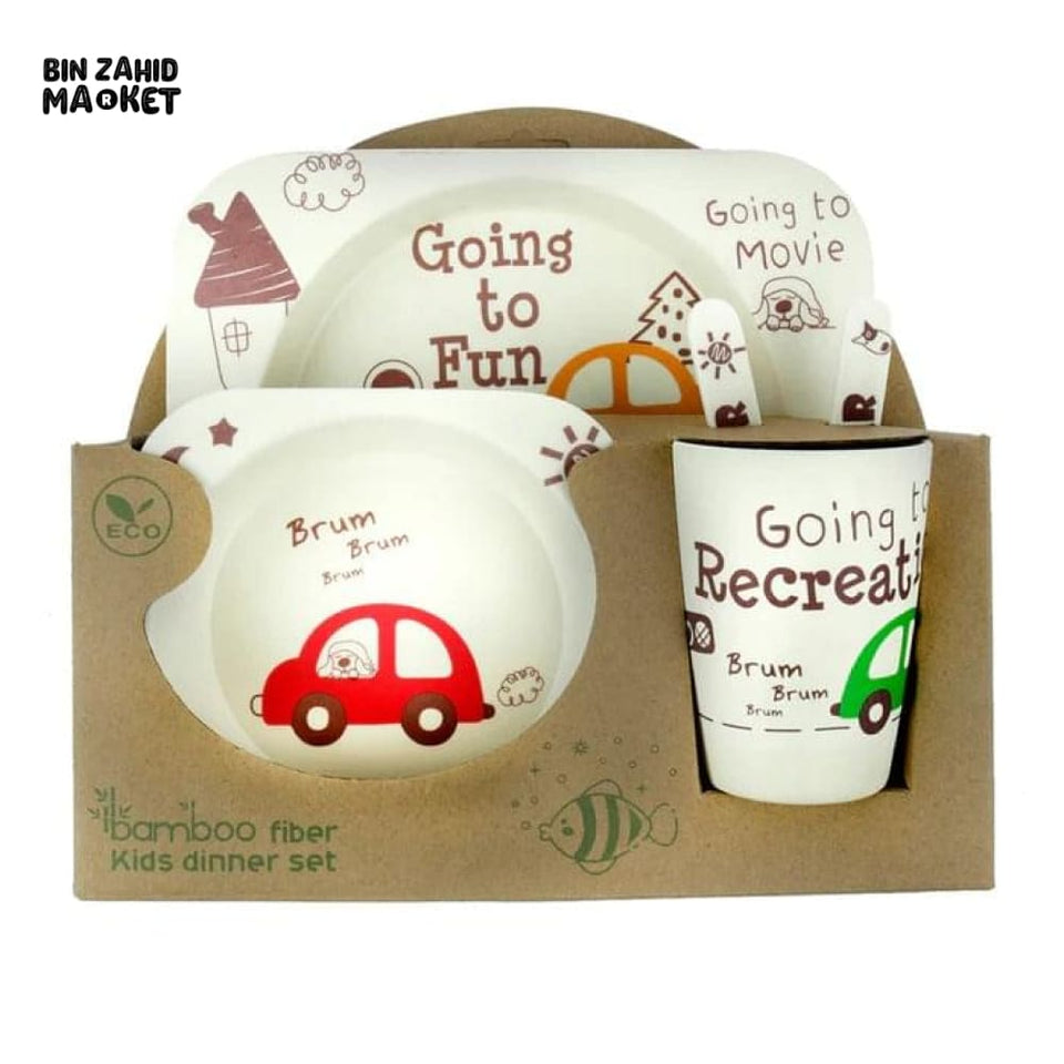 KIDS 5IN1 MELAMINE TABLEWARE SET Cars