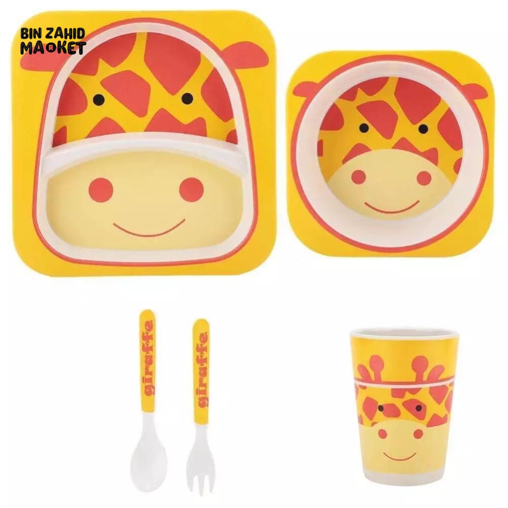 KIDS 5IN1 MELAMINE TABLEWARE SET Cow