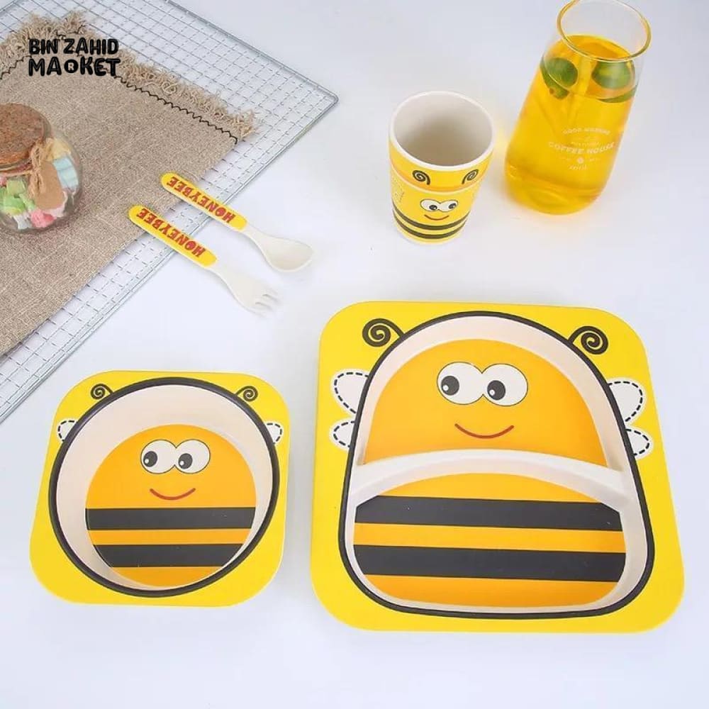 KIDS 5IN1 MELAMINE TABLEWARE SET Honey Bee