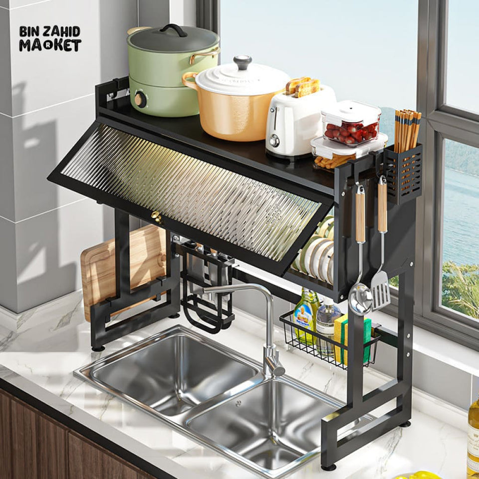 LUXORMOVE KITCHEN DISHES RACK - TRANSPARENT CABINET