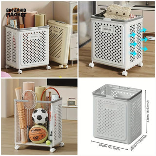 LUXORMOVE MOVEABLE FOLDING LAUNDRY BASKET WITH WHEELS