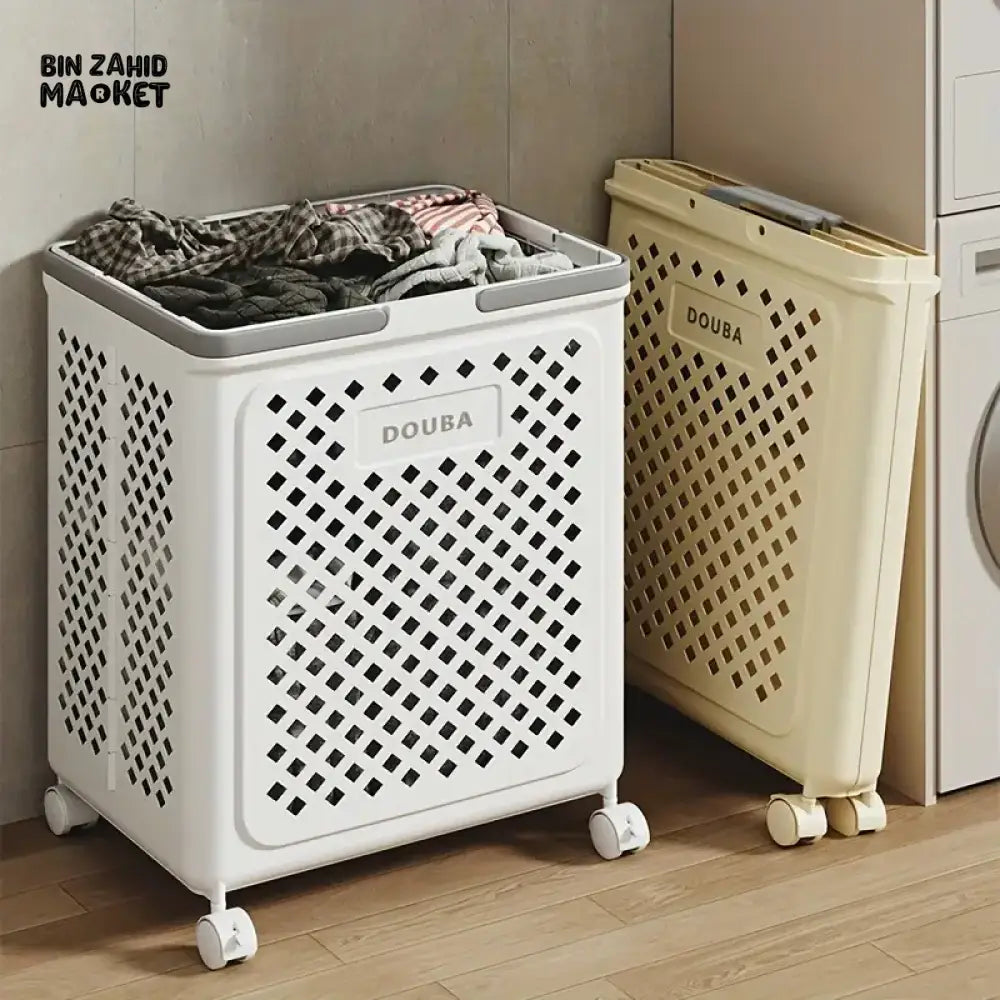LUXORMOVE MOVEABLE FOLDING LAUNDRY BASKET WITH WHEELS