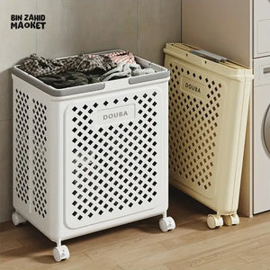 LUXORMOVE MOVEABLE FOLDING LAUNDRY BASKET WITH WHEELS