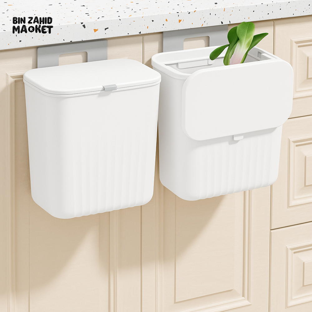 LUXORMOVE MOVEABLE HANGING TRASH BIN 7L Trash Can White