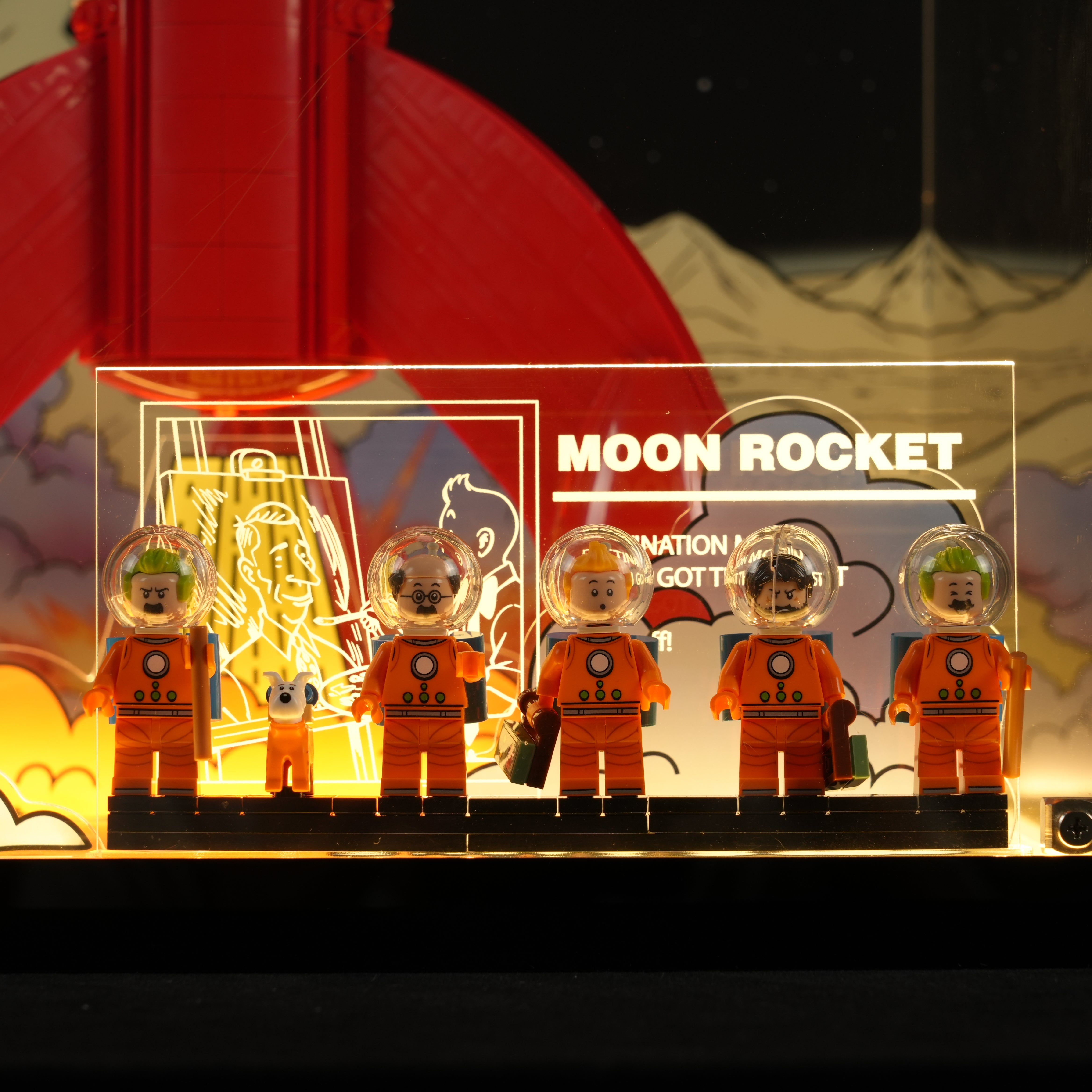LunarGlow – LED Acrylic Display Case for LEGO® Ideas 21367 Tintin® Moon Rocket (LEGO® Set Not Included)