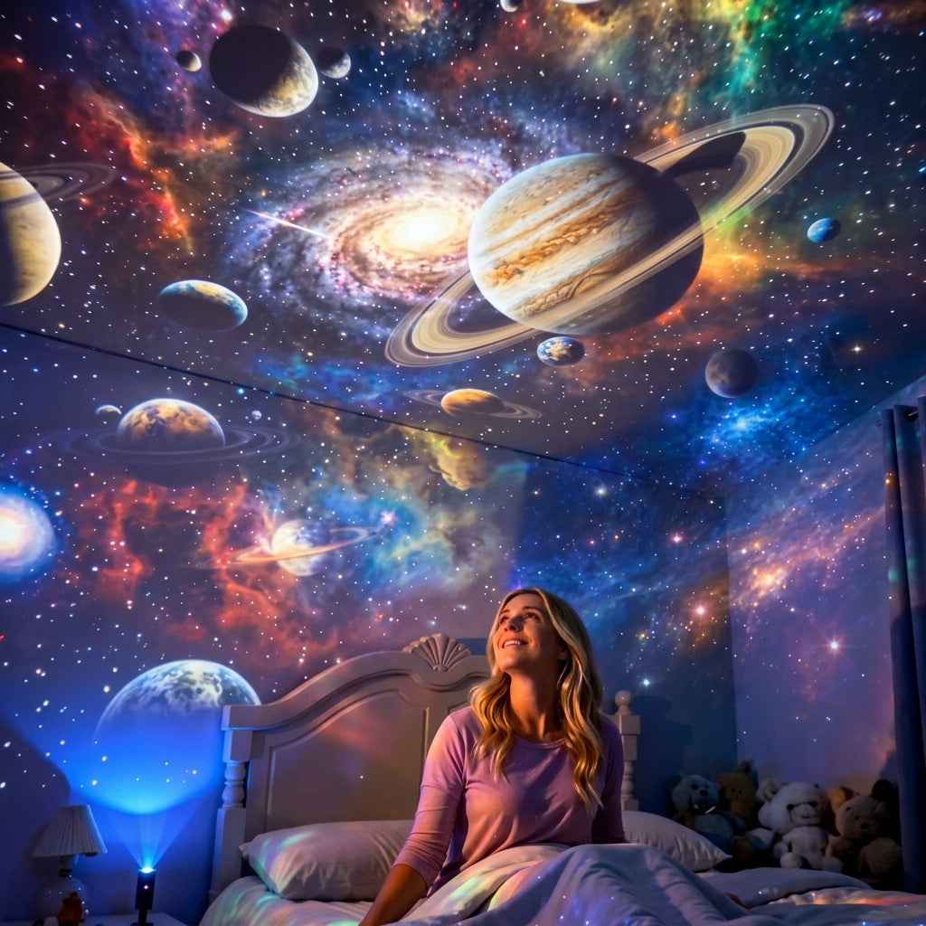 NebulaTide – 5D Galaxy & Ocean Projector Night Light for Bedroom & Car