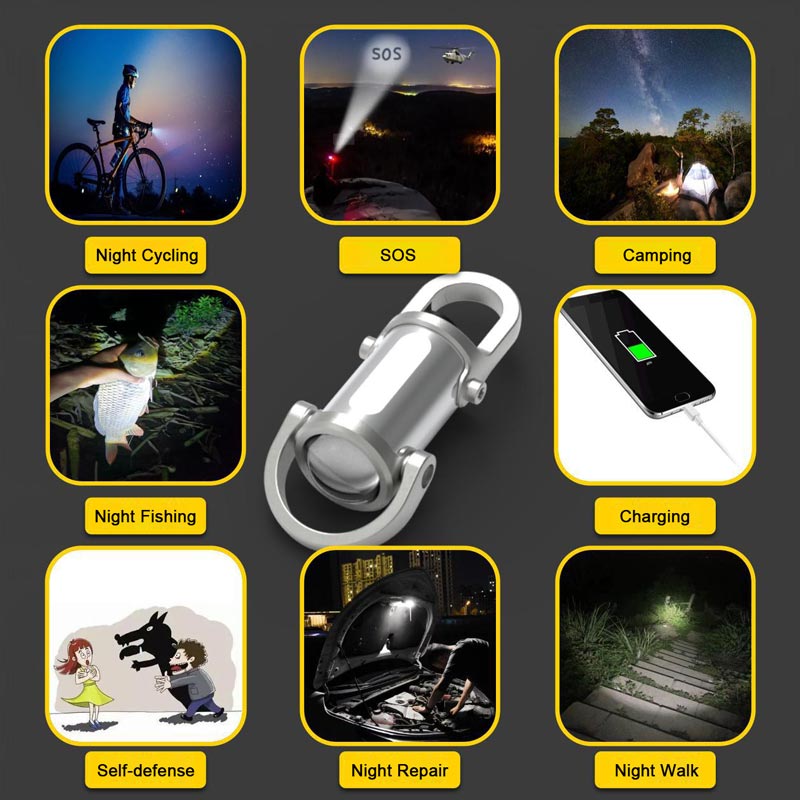 LumaClip – 1200LM Waterproof Mini Keychain Flashlight with Power Bank