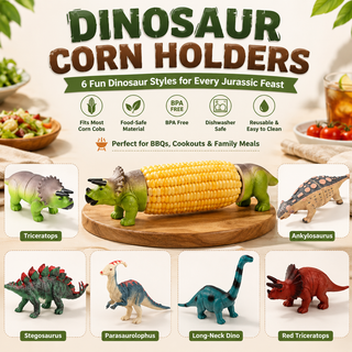 DinoCob – Cute Dinosaur Corn Holders with Stainless Steel Pins