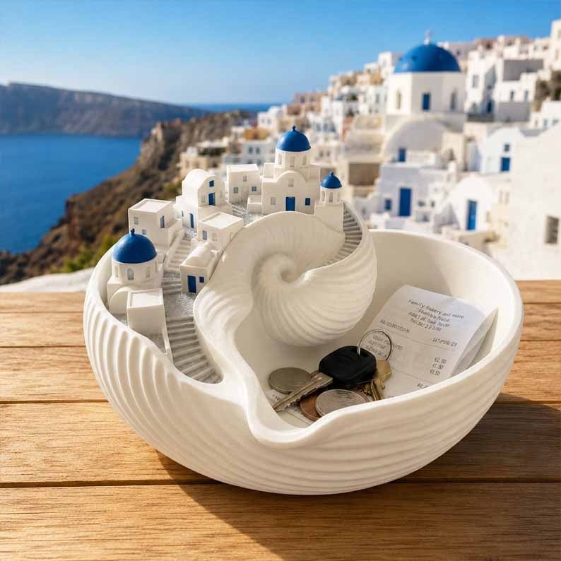 AegeanNest – Santorini-Inspired Catchall Bowl
