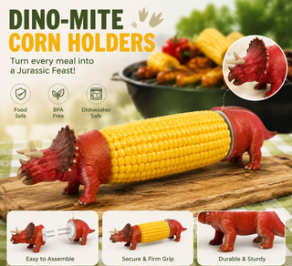 DinoCob – Cute Dinosaur Corn Holders with Stainless Steel Pins