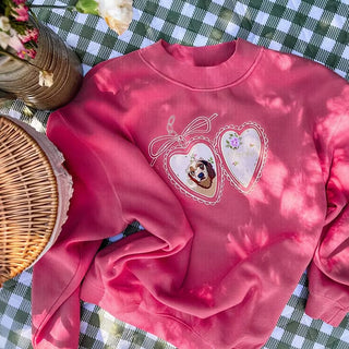LocketPaws – Custom Embroidered Pet Portrait Heart Locket Sweatshirt