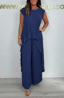 PleatFlow – High Low Two Piece Set