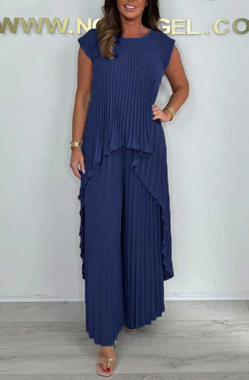 PleatEase – Pleated High Low Two Piece Set