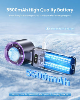 FrostGale – Ice-Cooling Portable Fan with 199 Speeds and 20,000 RPM Power