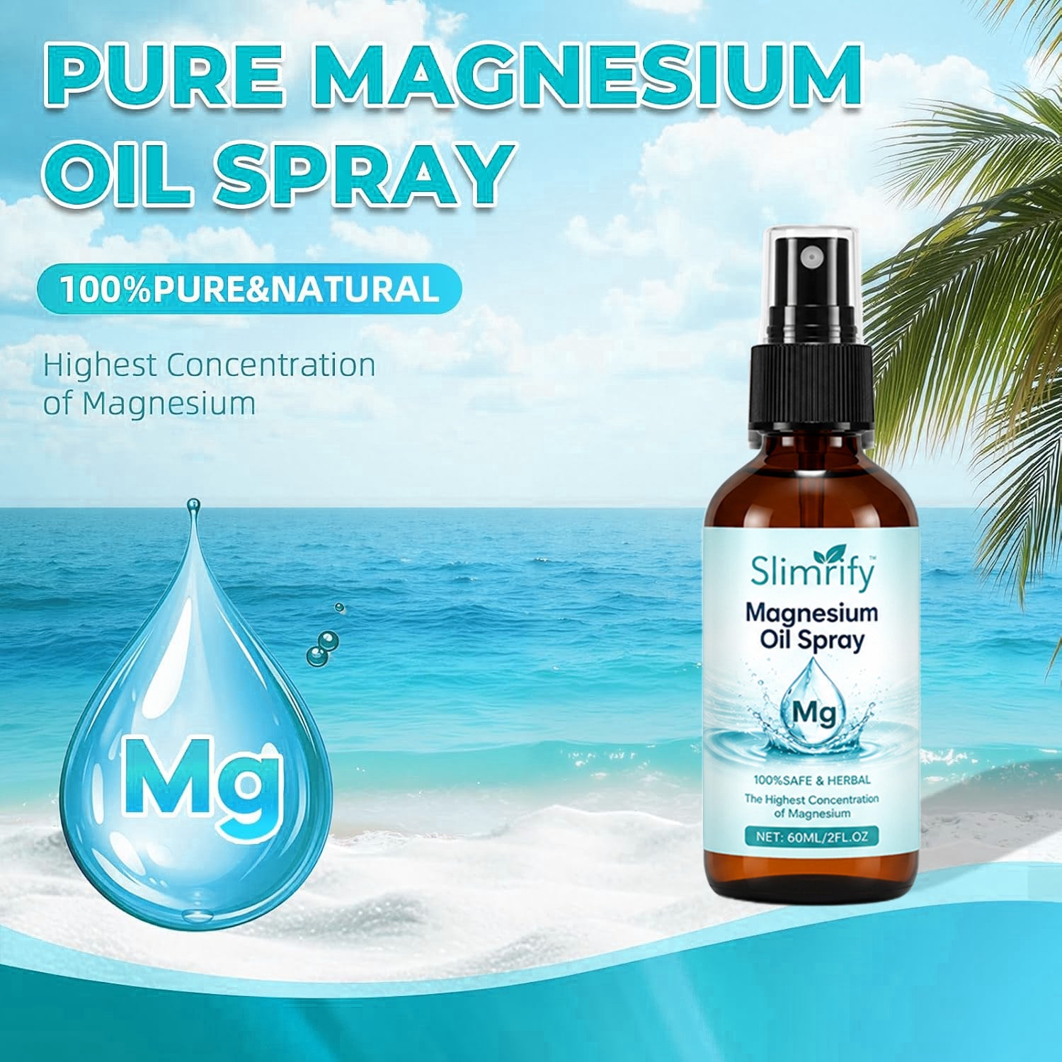 CalmMist – Pure Magnesium Oil Spray for Muscle Relaxation and Restful Sleep