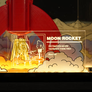 LunarGlow – LED Acrylic Display Case for LEGO® Ideas 21367 Tintin® Moon Rocket (LEGO® Set Not Included)