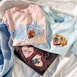 LocketPaws – Custom Embroidered Pet Portrait Heart Locket Sweatshirt