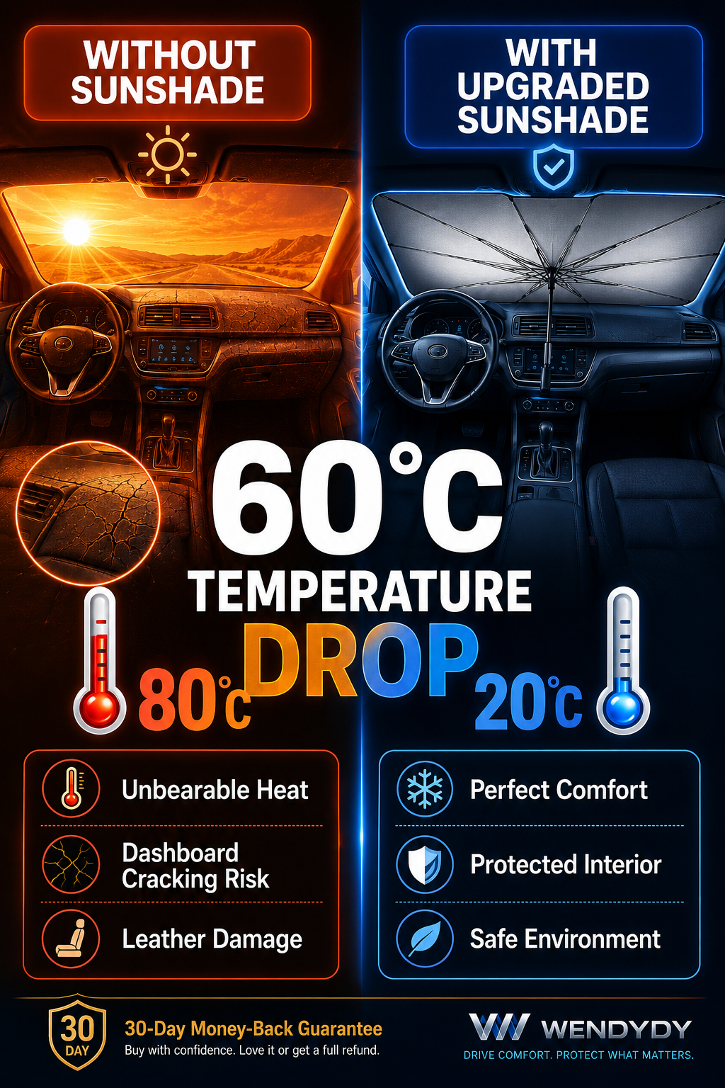 ShadeShield – Foldable Car Windshield Sun Shade Umbrella
