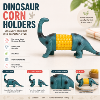 DinoCob – Cute Dinosaur Corn Holders with Stainless Steel Pins