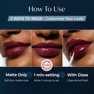 TwinGlaze Lip – Dual-Ended Velvet Matte Liquid Lipstick & High-Shine Clear Gloss