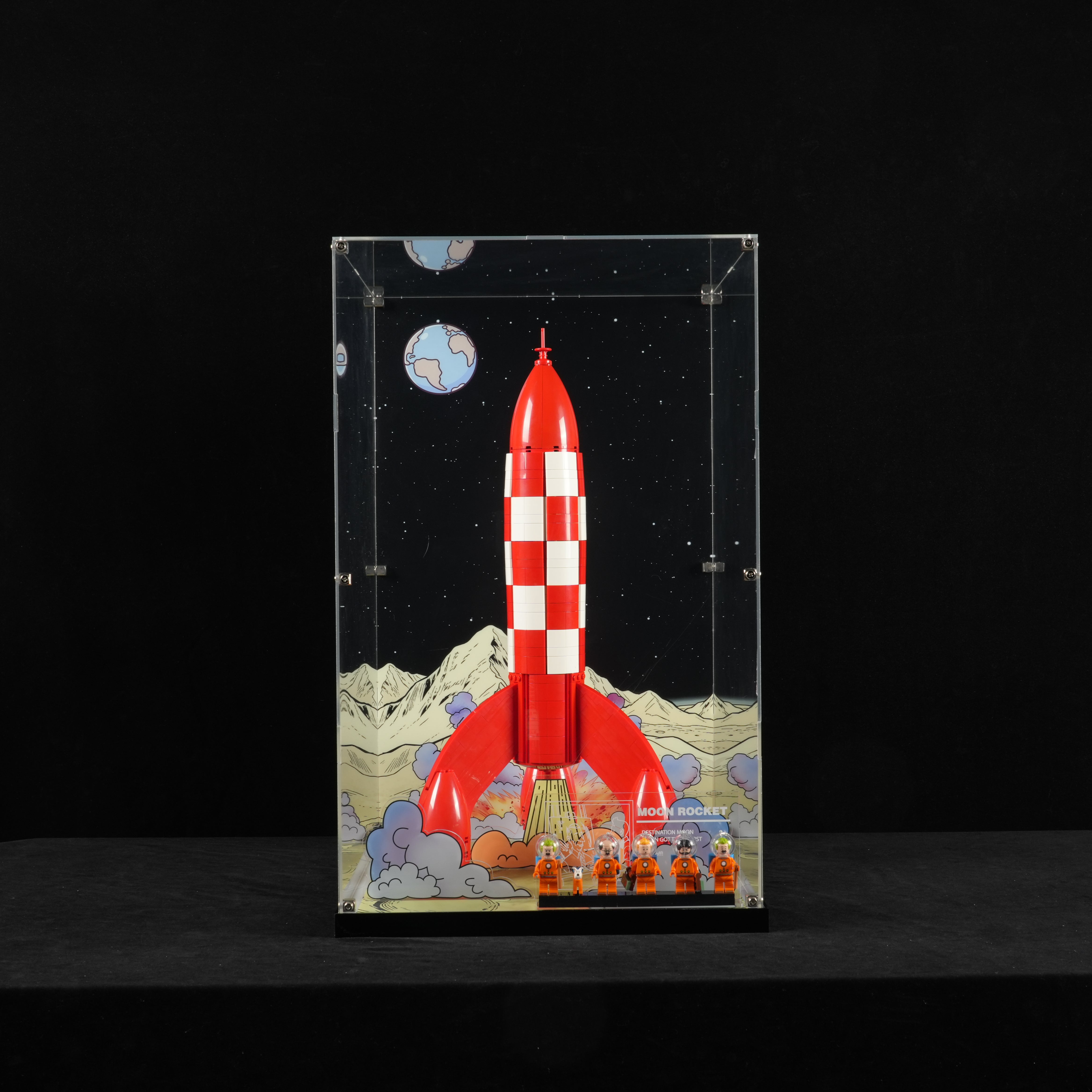 LunarGlow – LED Acrylic Display Case for LEGO® Ideas 21367 Tintin® Moon Rocket (LEGO® Set Not Included)