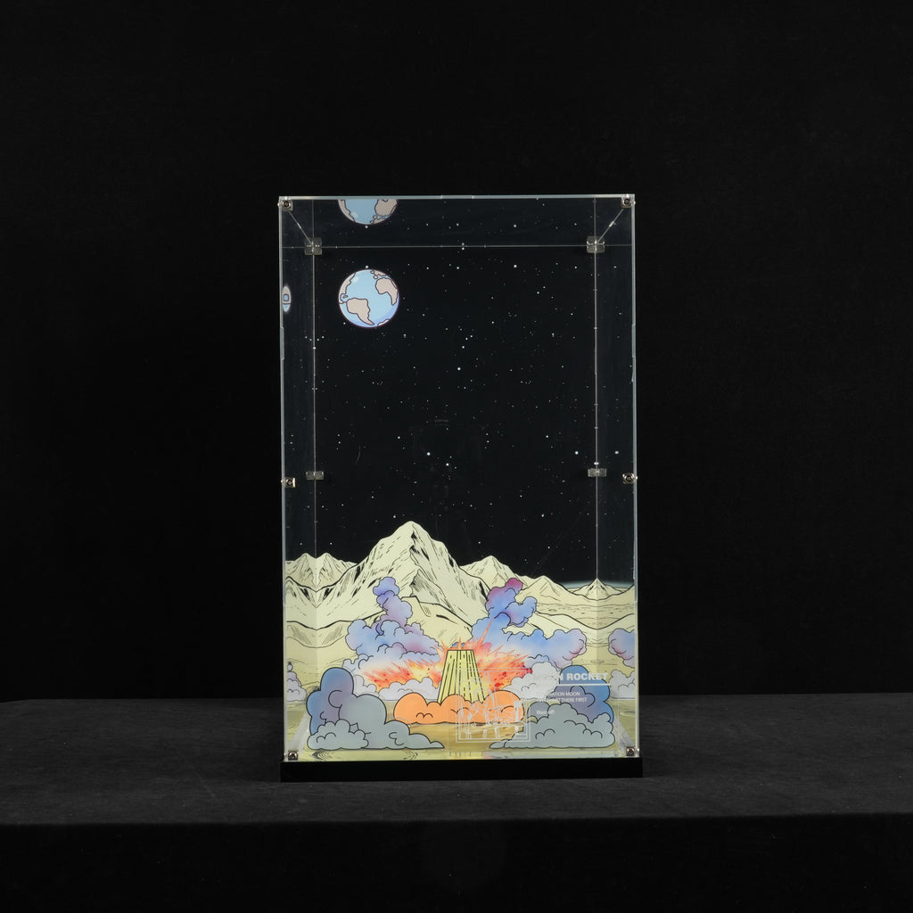 LunarGlow – LED Acrylic Display Case for LEGO® Ideas 21367 Tintin® Moon Rocket (LEGO® Set Not Included)