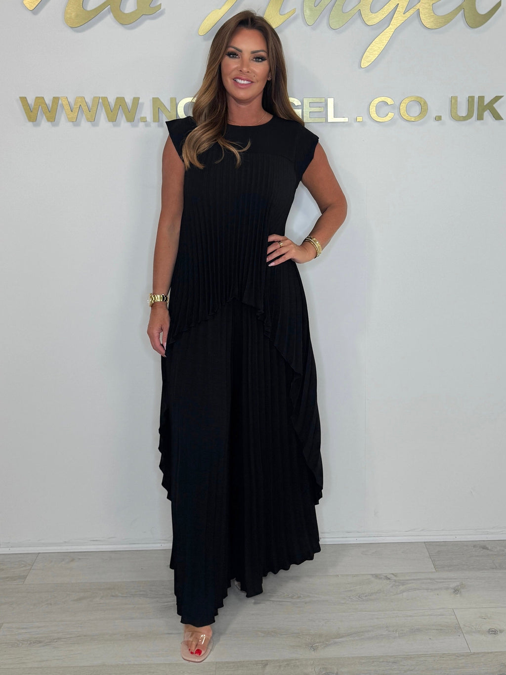 PleatFlow – High Low Two Piece Set