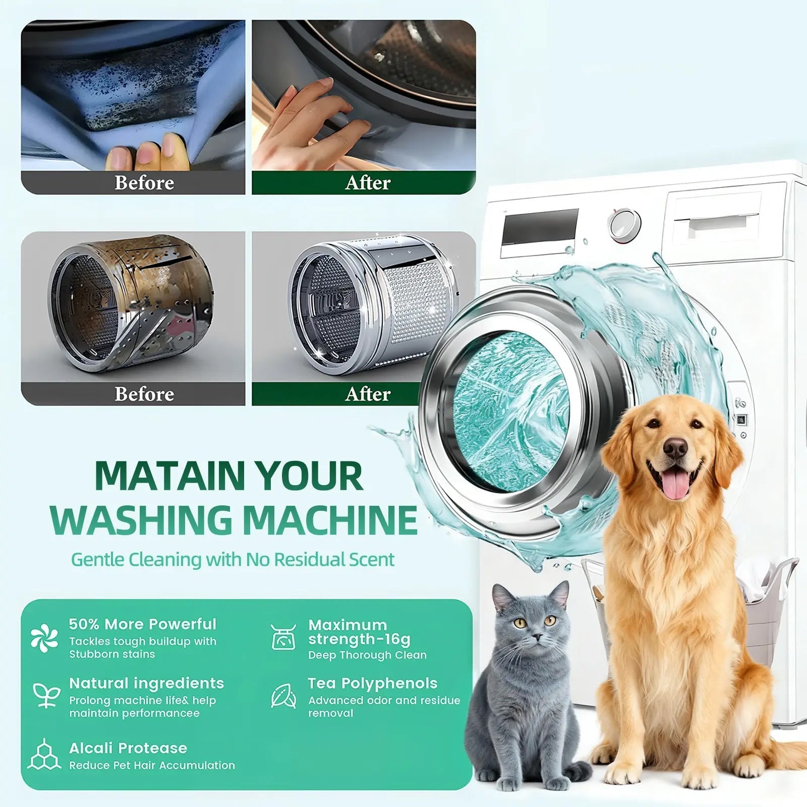 WasherRevive – Effervescent Deep Cleaning Tablets for Washing Machines