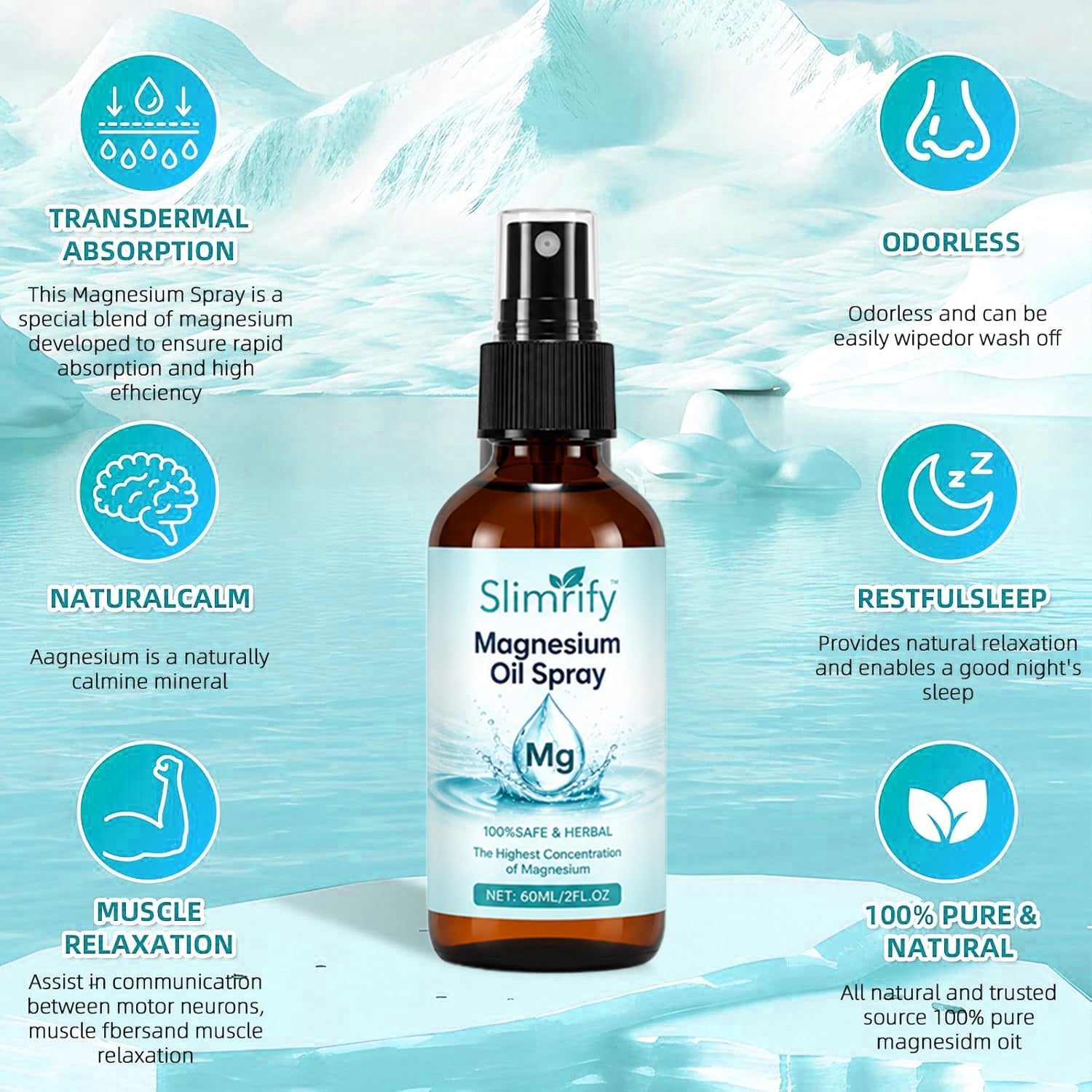CalmMist – Pure Magnesium Oil Spray for Muscle Relaxation and Restful Sleep