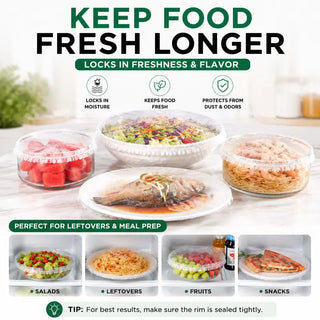 StretchSeal – 100-Piece Disposable Stretch Food Covers for Bowls & Plates