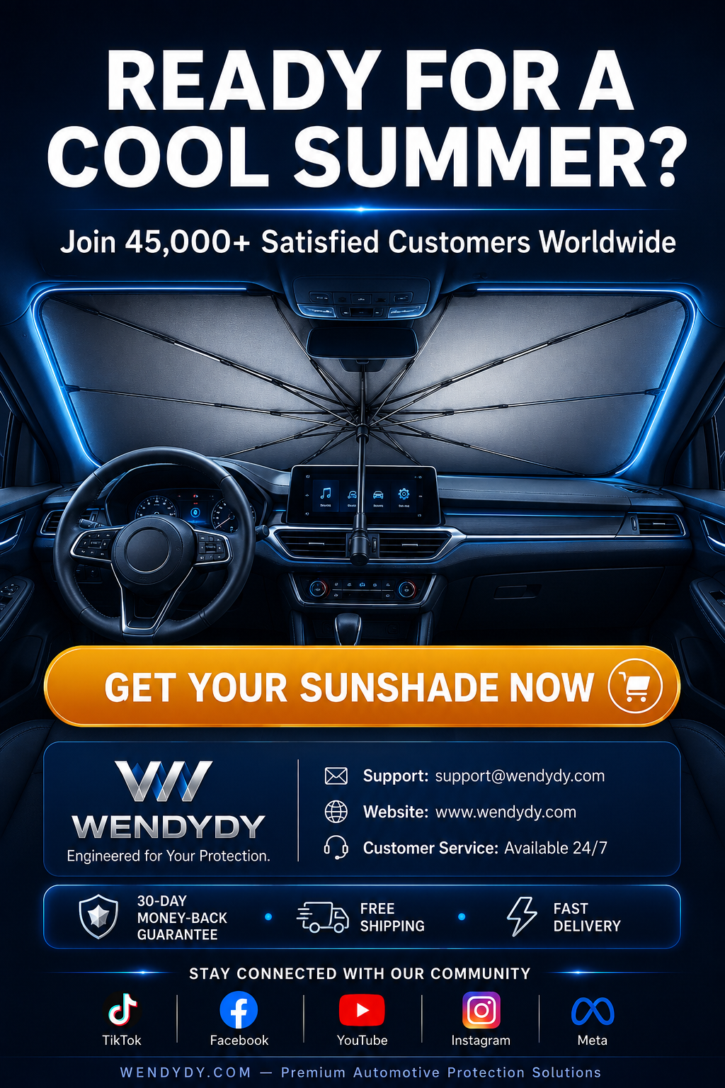 ShadeShield – Foldable Car Windshield Sun Shade Umbrella