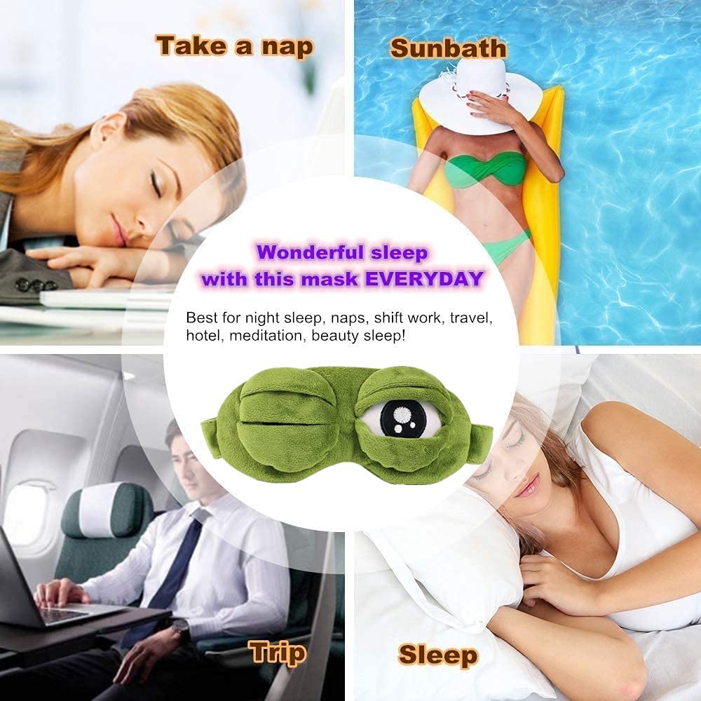 FrogDream – 3D Plush Sleep Mask with Cooling Gel