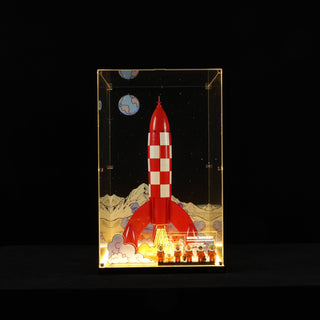 LunarGlow – LED Acrylic Display Case for LEGO® Ideas 21367 Tintin® Moon Rocket (LEGO® Set Not Included)