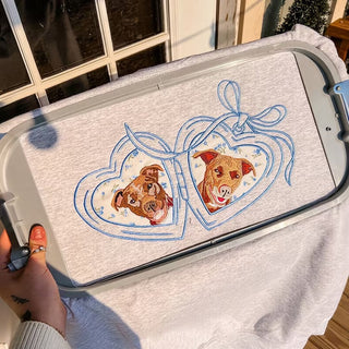 LocketPaws – Custom Embroidered Pet Portrait Heart Locket Sweatshirt