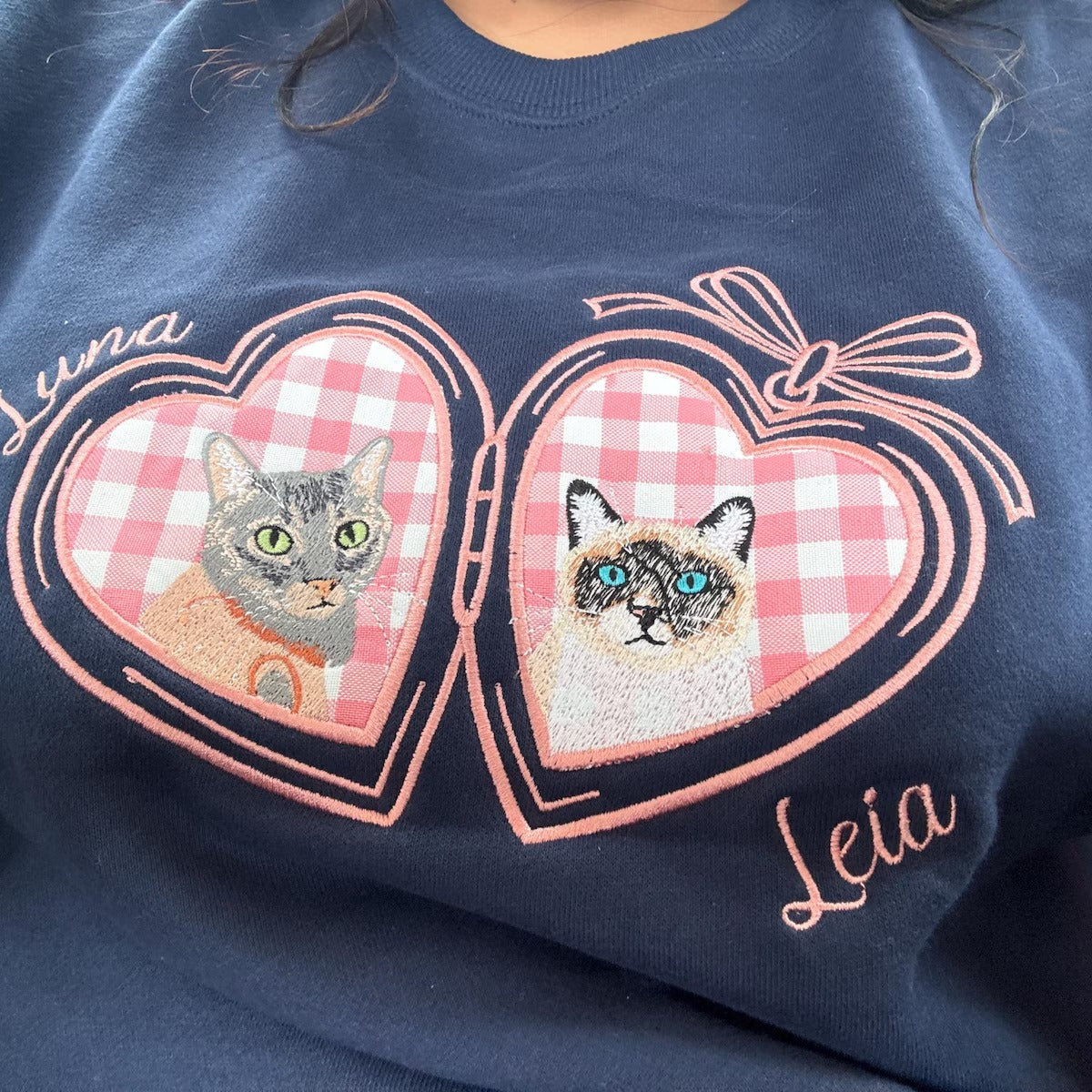 LocketPaws – Custom Embroidered Pet Portrait Heart Locket Sweatshirt