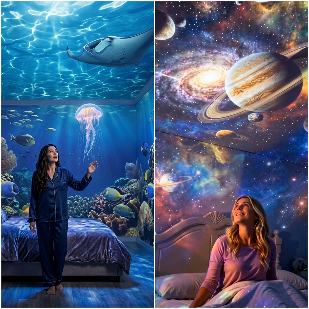 NebulaTide – 5D Galaxy & Ocean Projector Night Light for Bedroom & Car